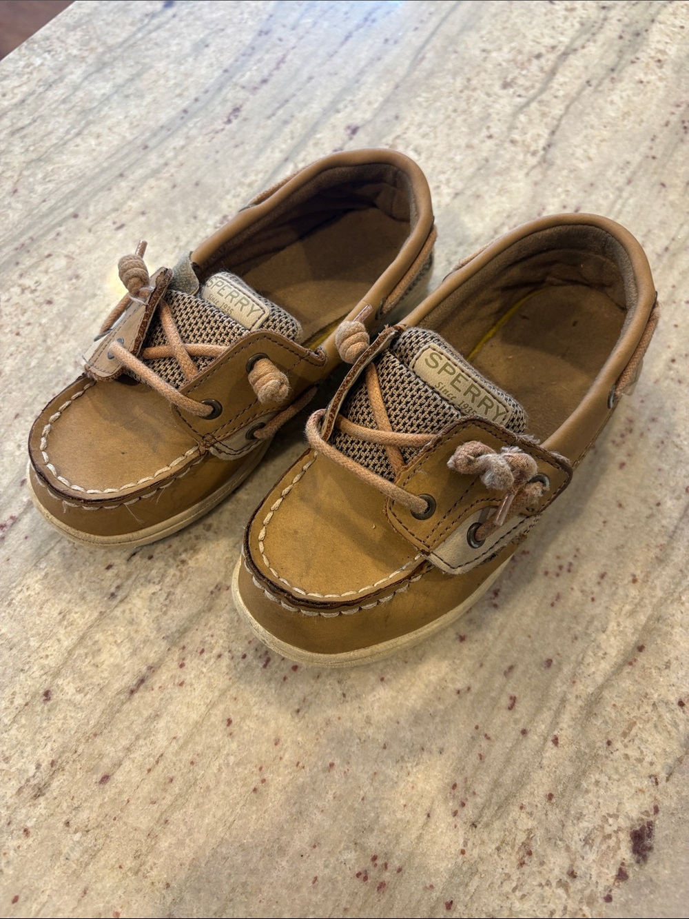 Sperry Kids Tan Leather Moccasin Boat Shoes